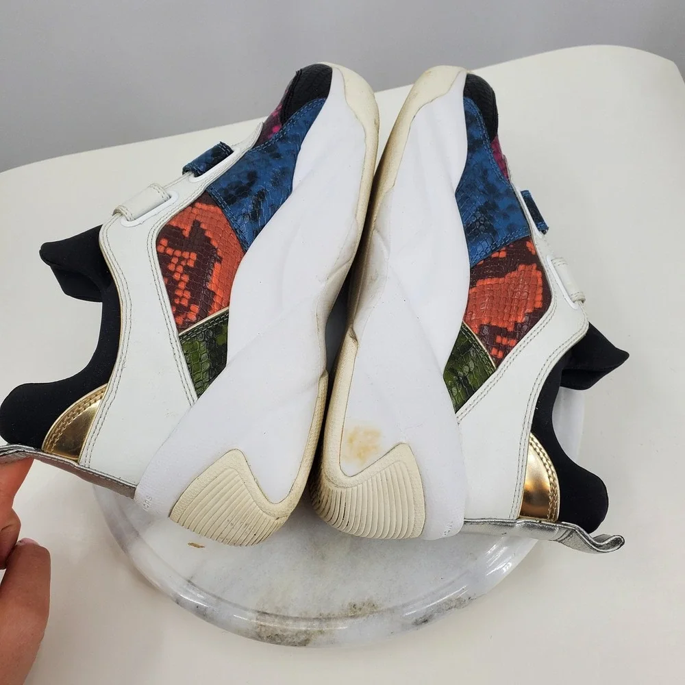 Michael Kors Keeley Multi Color Snakeskin Leather Chunky Sneakers Women 8M Shoes